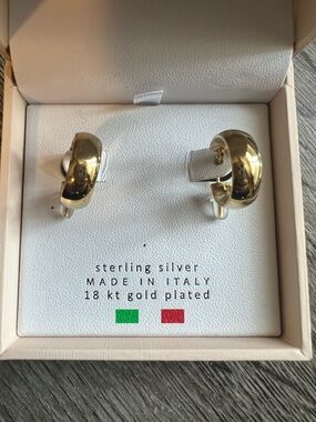 Mia Fiore 18kt Gold-Plated Sterling Silver Hoop Earrings - Gold, new in box